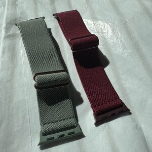 Green and Burgundy Apple Watch Bands